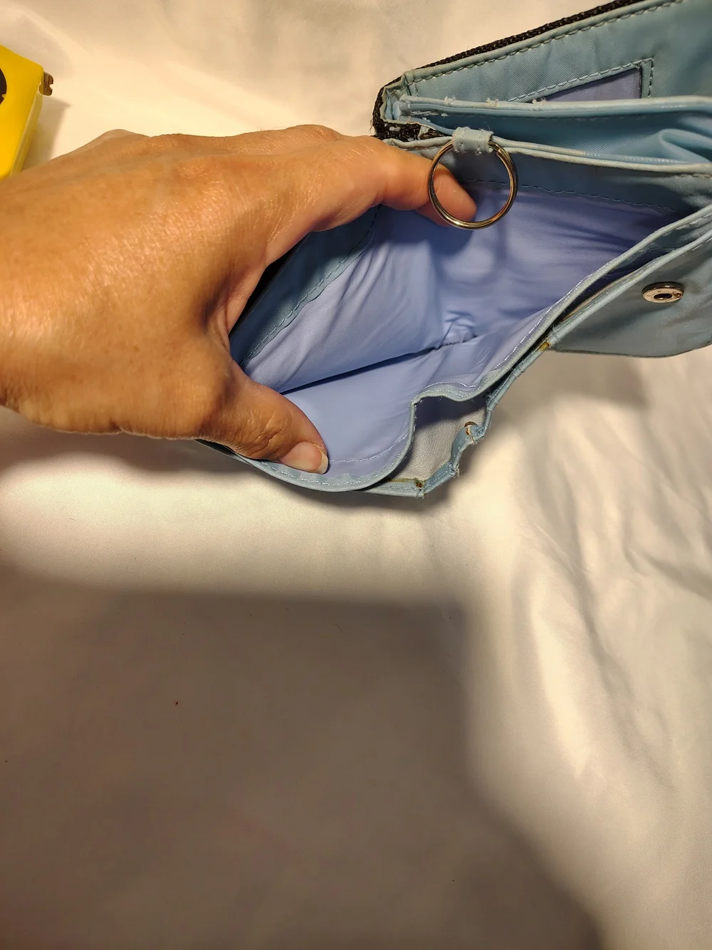 Light Blue Nylon Wallet Pouch